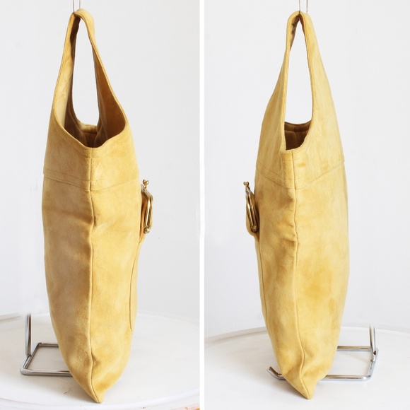 Bonnie Cashin Sling Bag Cashin Carry Suede Leather Kiss Lock Tote Vintage 1960s - Picture 8 of 12
